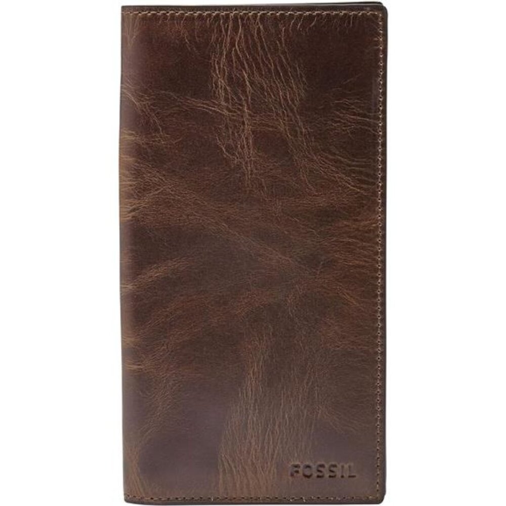 Fossil Men's Derrick Leather Executive Checkbook Wallet For Men